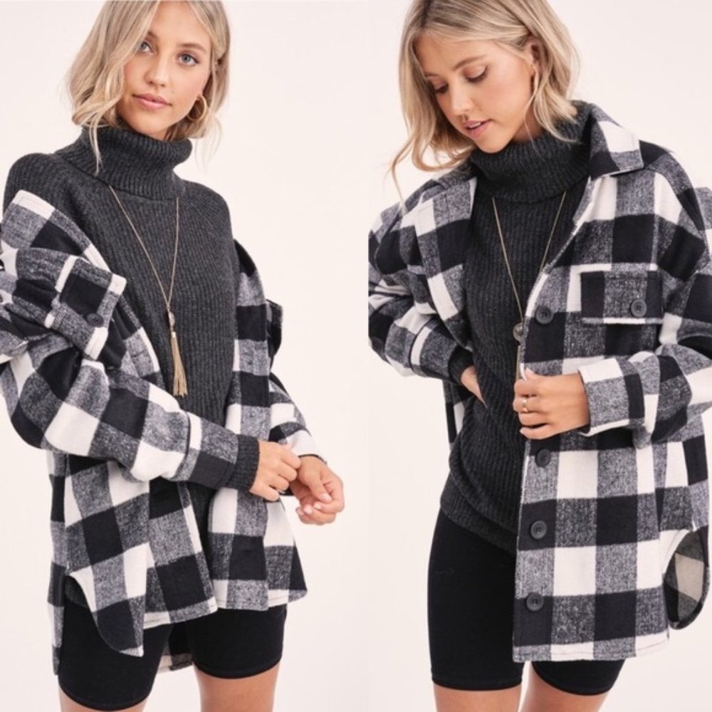 Stella Black & White Plaid Button Front Jacket - Picture 8 of 8